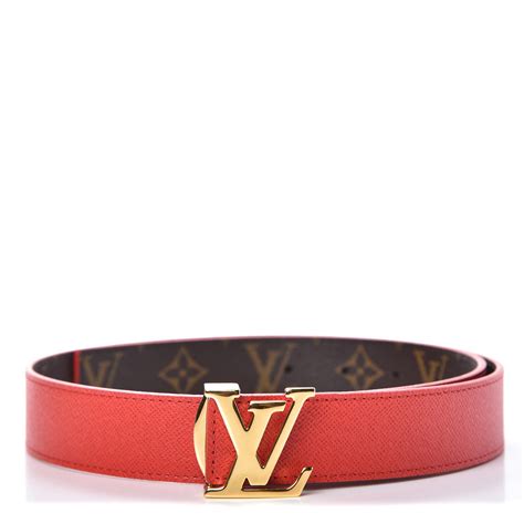 louis vuitton red reversible belt